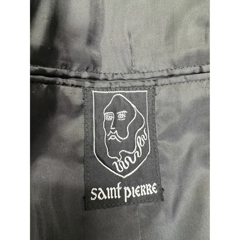 Saint Pierre Vintage Black White Geometric Checkered Blazer Jacket Womens XL